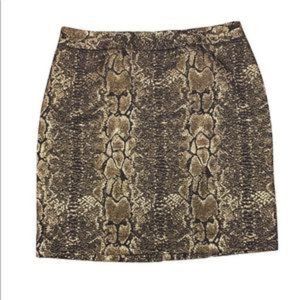 Nwot Metallic Python Snake Print Pencil Skirt Size 6